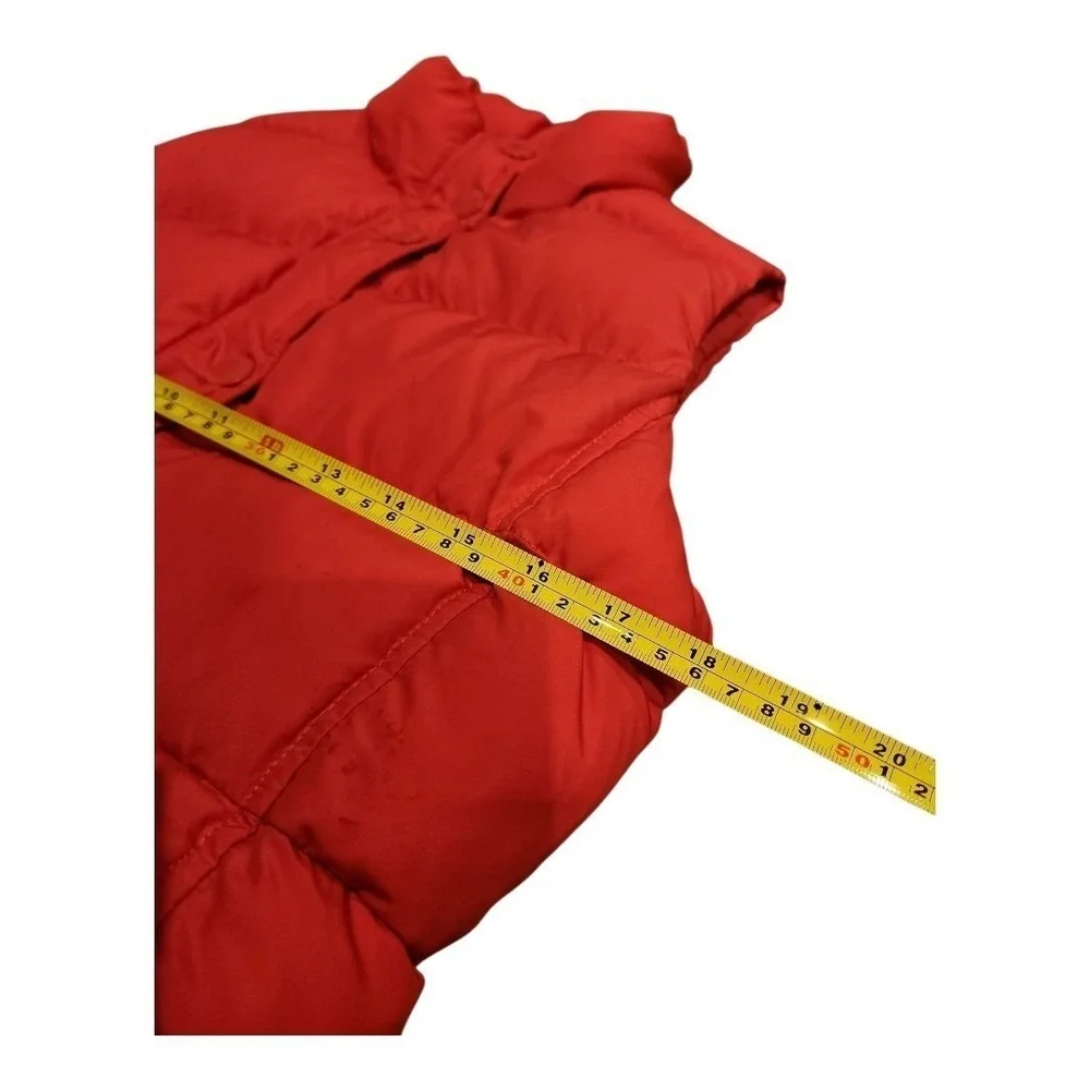 J.Crew Puffer Vest Women Small Red Quilted Down Filled Warm Winter Layer Preppy